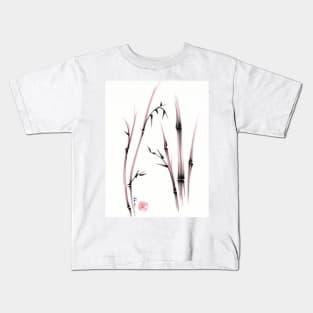 Tenderness  -  Sumie dry brush pen bamboo painting Kids T-Shirt